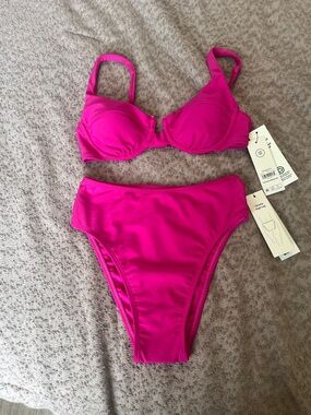 No Boundaries Hot Pink Underwire Bikini Set